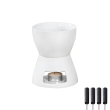White Ceramic Dessert Fondue Maker Suitable For Fruits-400mL