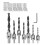 Woodworking Countersunk Drill Bits 7pcs Set 5 Flute Chamfer Tool with Hex Key 5