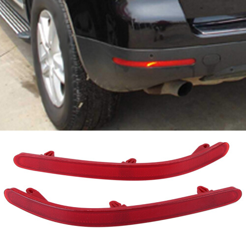 Rear Bumper Reflector Light 7L6945106A/5A Red Plastic Pair 2
