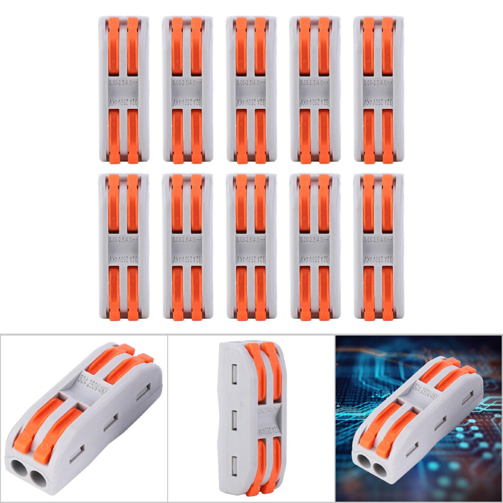 10Pcs Pct2-2 Color Wire Terminal Block 32A 40X20x15mm 9301392630969