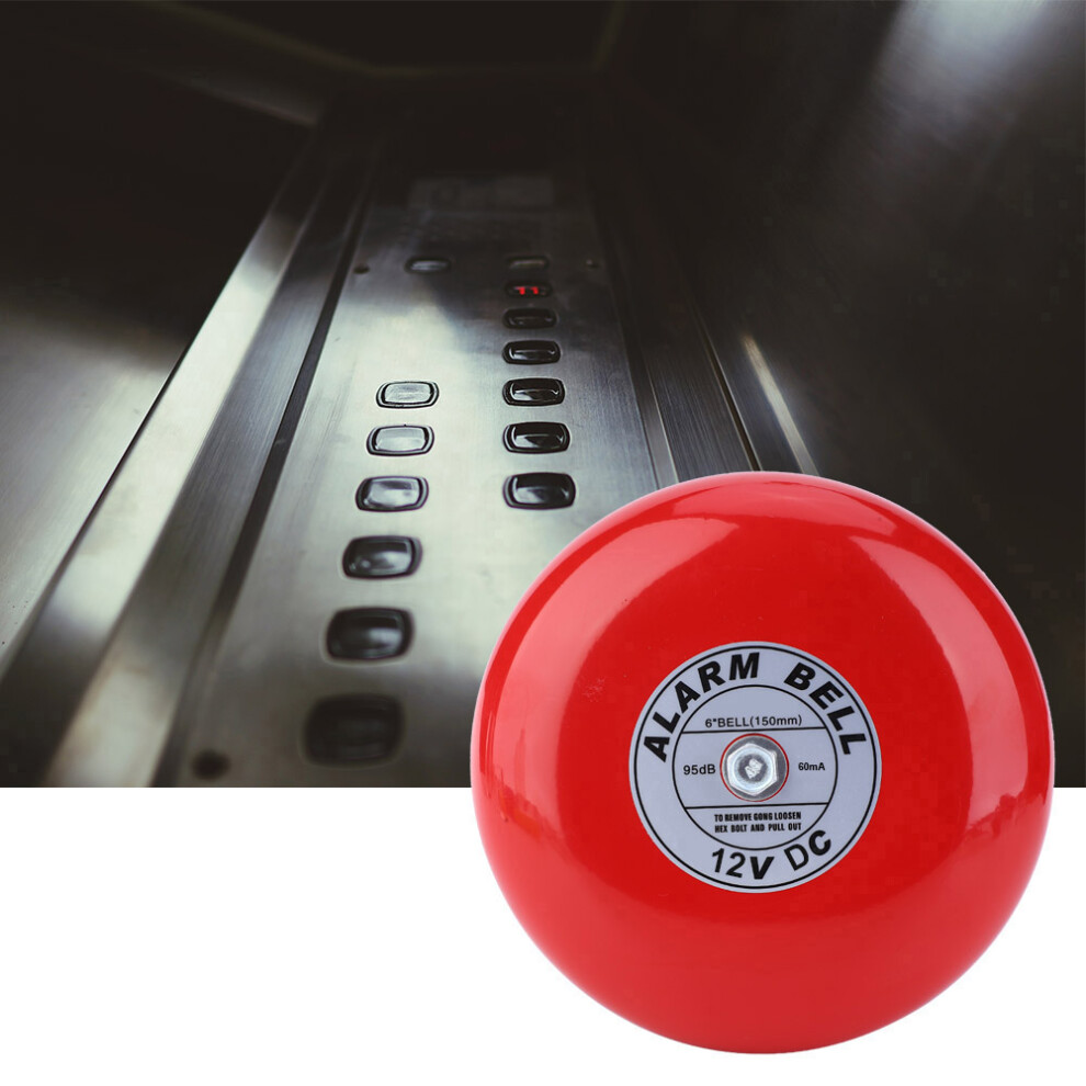 High-Volume Cb-6B 95Db Metal Electric Round Alarm Bell Dc12v For Security Use 4961392350202