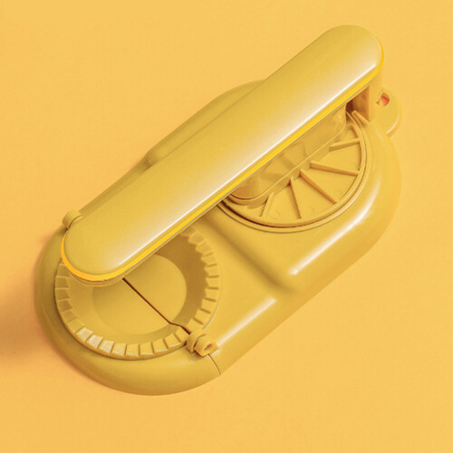 (Yellow) 2-in-1 Dumpling Press Mold Kitchen Tool 1