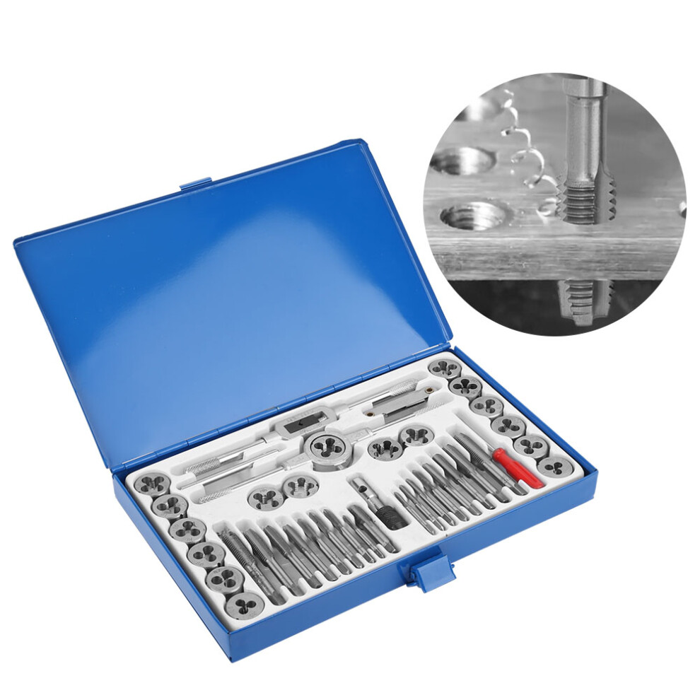 40-Piece Alloy Steel Tap & Die Set With Wrenches & Gauge 9461392351278