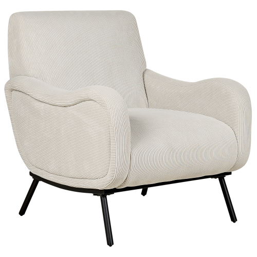 Beliani Armchair ALMIND Corduroy Light Grey 1