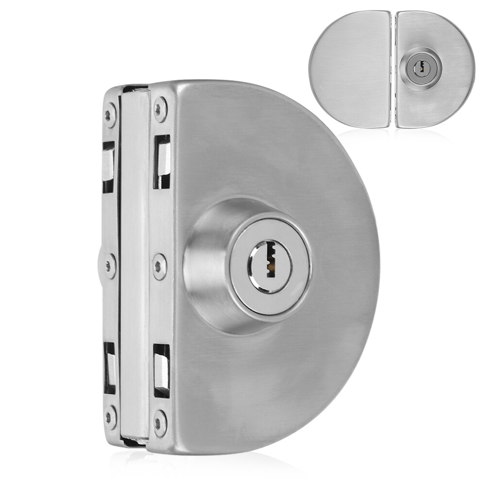Stainless Steel Double Glass Door Lock Latch Semi Circular For Home Security 4651392351957