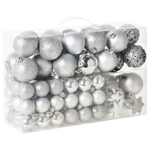 Set of 102 Baubles BANDAK Silver