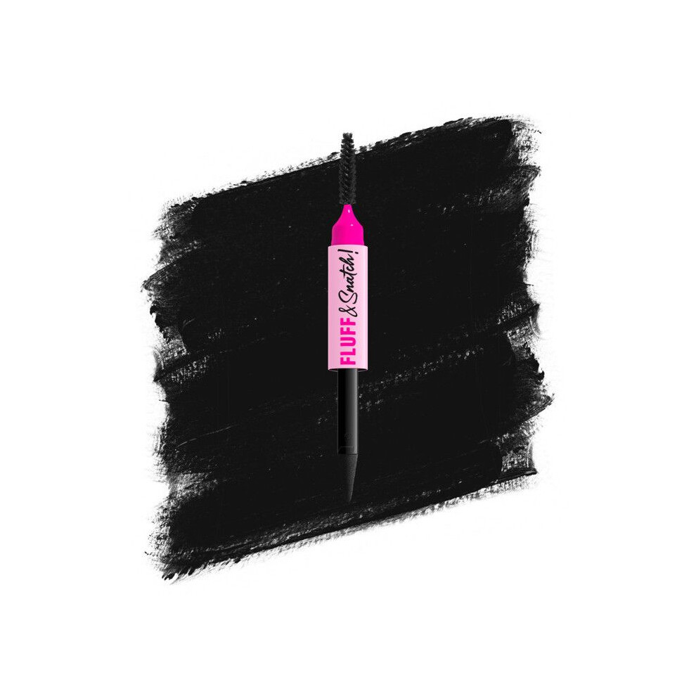 Nyx Professional Makeup Black/Cream Eyebrow Crayon - Fluff & Snatch - Powder Effect - Matte Finish 24H - Precision Sponge Tip