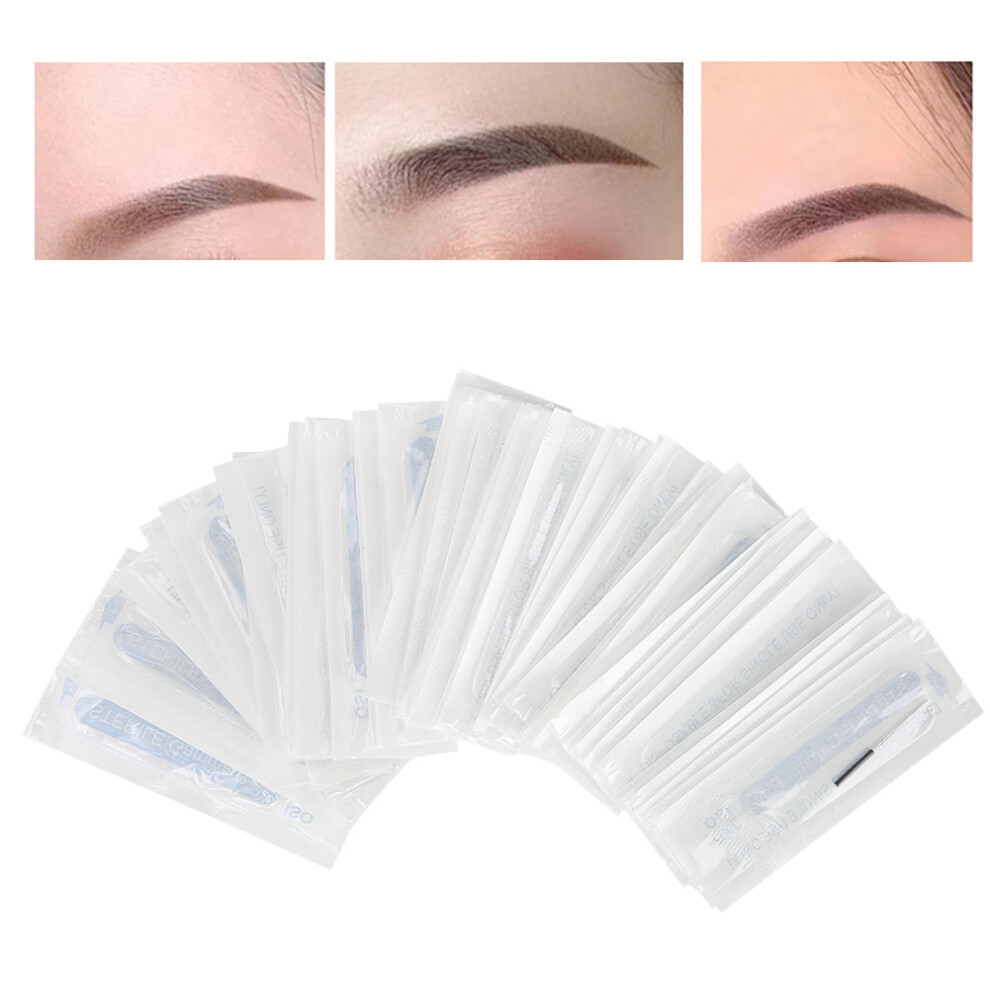 50pcs Lengthened Microblading Tattoo Needles 3RL/5RS for Eyebrows