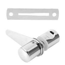 Bathroom Glass Door Lock Latch Copper & Stainless Steel, 7.2x8.1cm