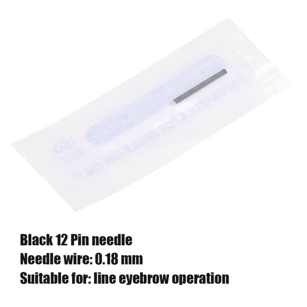 50pcs 0.18mm Microblading Eyebrow Tattoo Needles SemiPermanent (12 Pin)