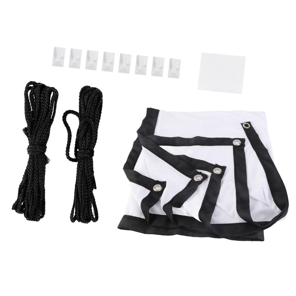 60In Portable Projector Screen 16:9 Polyester Non Crease Soft Home Cinema White 3701392356726