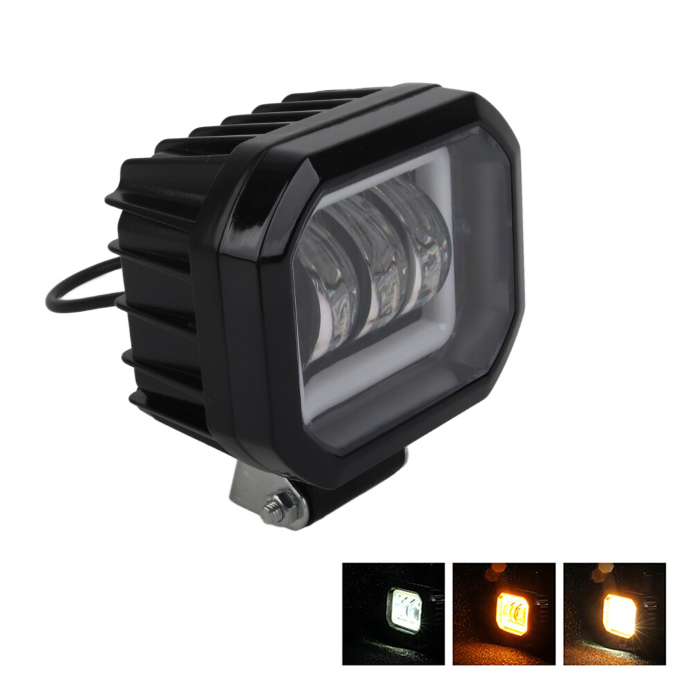 30W Waterproof Led Work 3.5In 6000K Square Angle Light/Amber 8721392356385