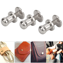 20 Sets Copper Round Head Rivets for Bag Clothes Shoe Belt Decoration Silver