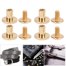 Gold Copper Rivets 50 Pack 8mm Flat Head for Leather Straps & Notebook Binding