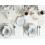 Beliani Set of 24 Dinnerware CHIVES Stoneware Light Grey 2