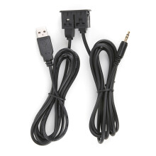 AUX Extension Cable Adapter 3.5mm Flush Mount USB Port Headphone Jack Car Boat