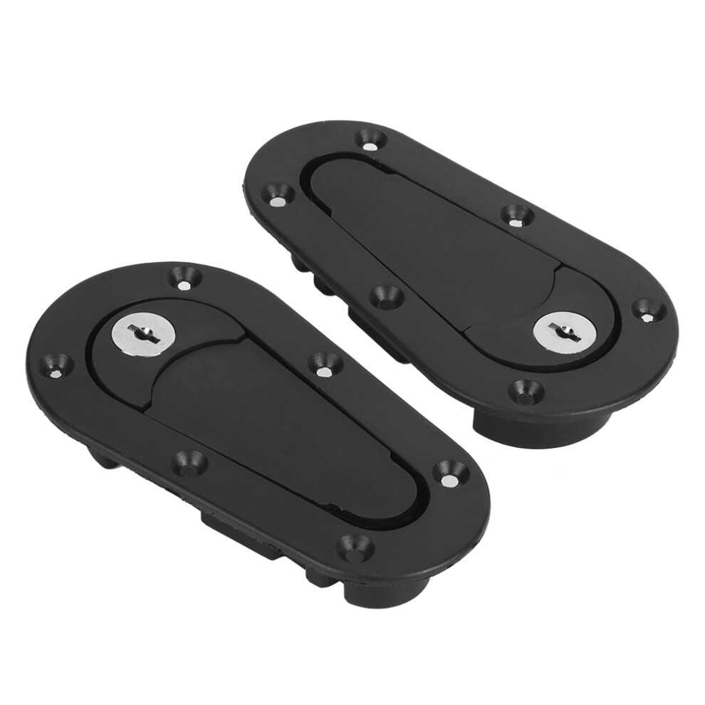 Carbon Fiber Universal Hood Pins Lock Kit 12.8X6.8cm Black 9471392361566