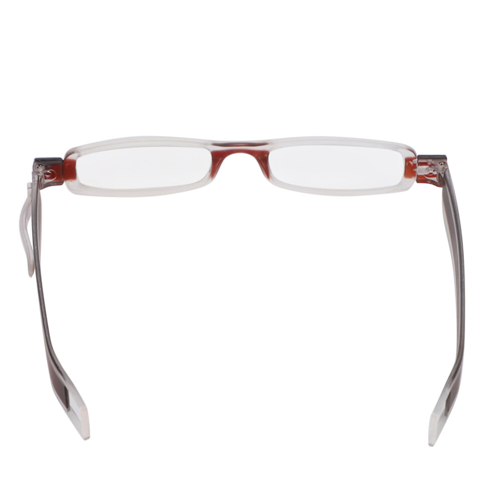 360 Rotational Folding Reading Glasses TR90 150 Tea Color, 14cm