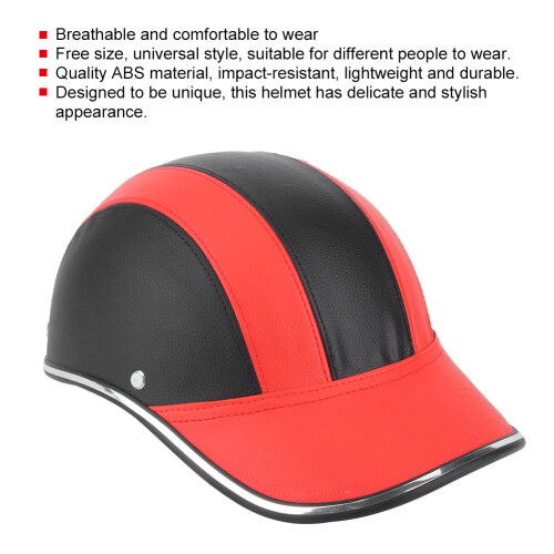 Universal Lightweight Red ABS Half Face Motorcycle Helmet Free Size 2