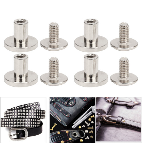 Leather & Notebook Binding Rivets Kit 8mm Copper Flat Head Silver 50 Pieces 2