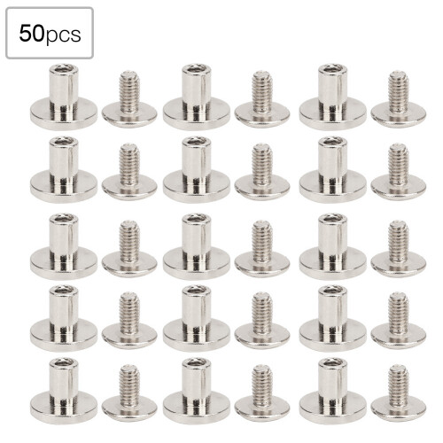 8mm Copper Rivets 50 pcs Flat Head for Leather Craft & Notebook Binding Silver 2