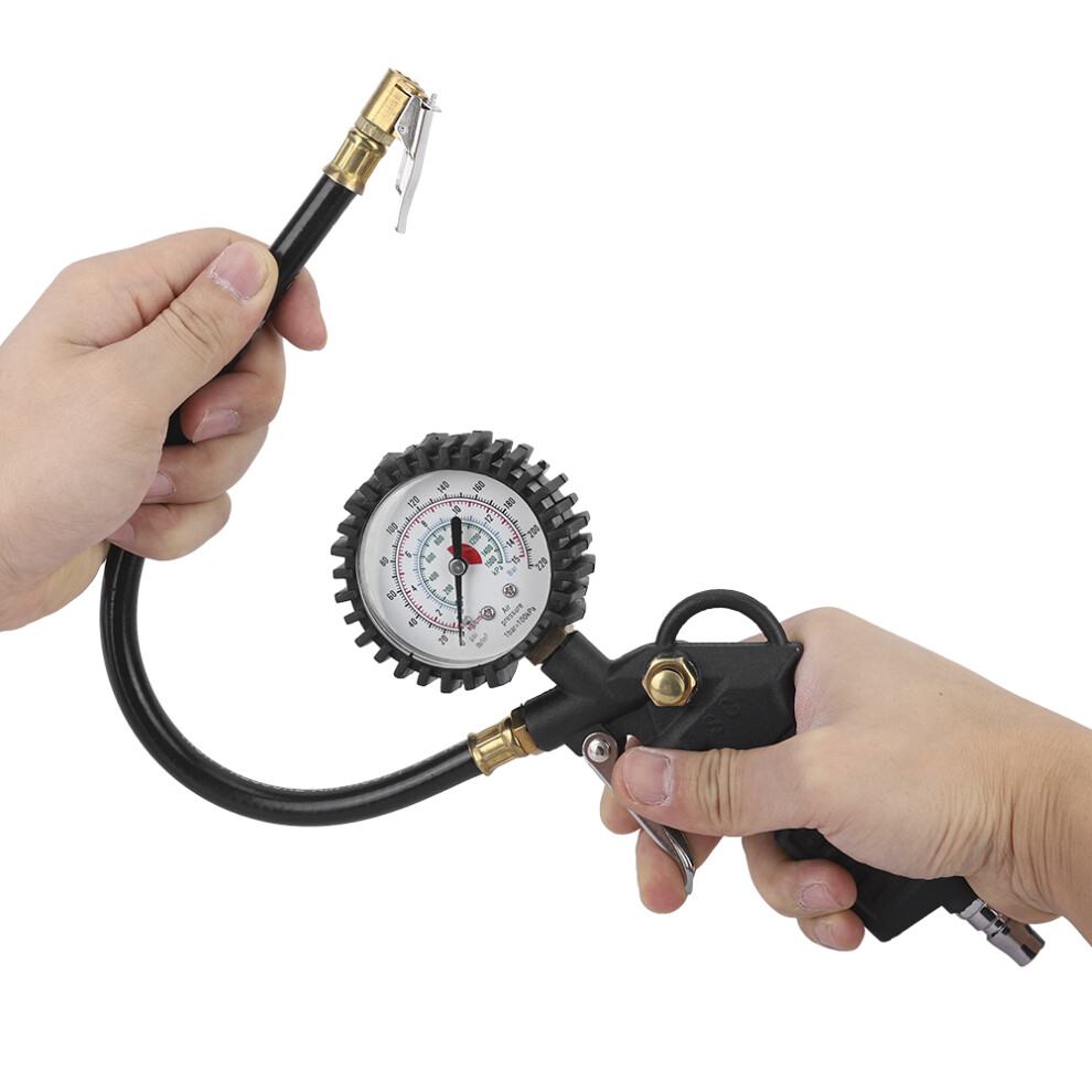 220Psi Zinc Alloy Tire Pressure Gun Inflator For Trucks & Motorcycles 8791392641248