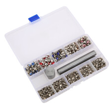250Pcs 8mm Rhinestone Stud Rivets DIY Leather Clothes Bags Decor - 5 Colors