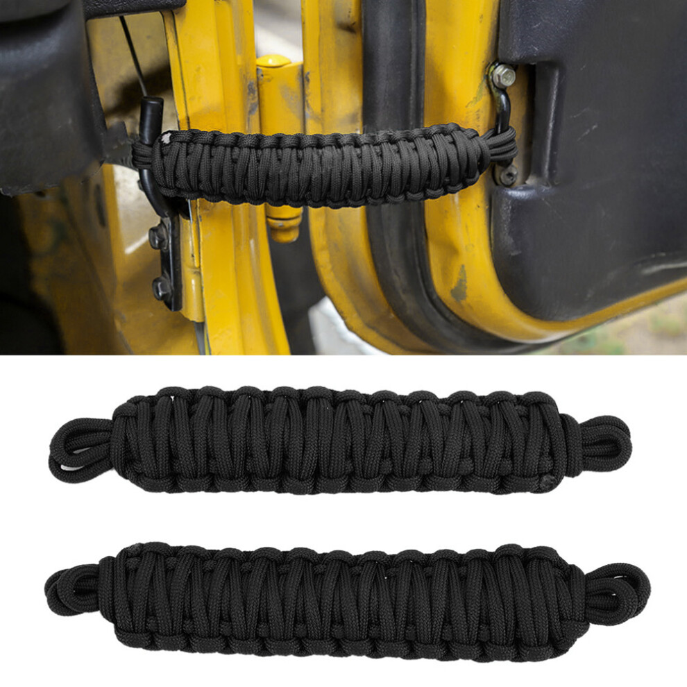 2Pc Door Limiting Strap For Jeep Tj 97-06 Black 7444352458561
