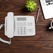 KX T7001 FSK DTMF Home Office Phone, LCD Calendar, White, 21.8x14.9x6.5cm