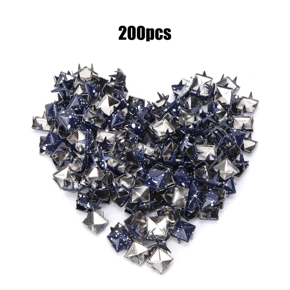 200Pcs 9Mm Metal Square Rivets For Shoes Bags Hats Diy Decoration Stylish 7621392640068