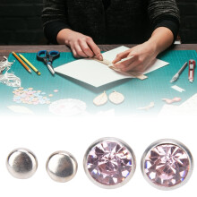 20pcs Silver Side Rhinestones with Pink 10mm Rivets for DIY Bags Shoes Clothes