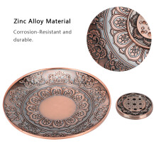 Alloy Incense Burner Flower Statue Ash Catcher with 9 Holes 3.8in Diameter
