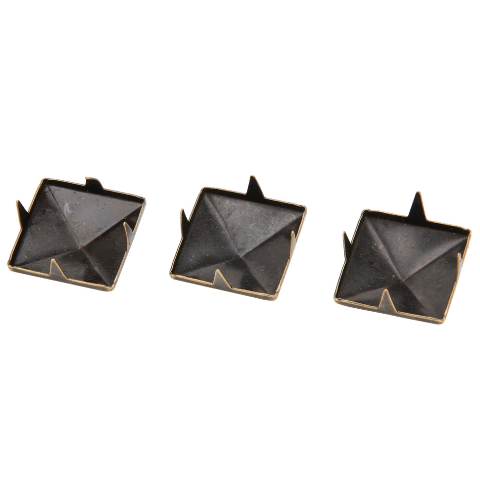 100Pcs Square Pyramid Punk Rivets 4-Claw Brass Studs, 15Mm 4061392366873