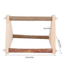 Portable Wooden Bird Stand Bracket for Small & Medium Parrots – 21.5x16.5x14cm