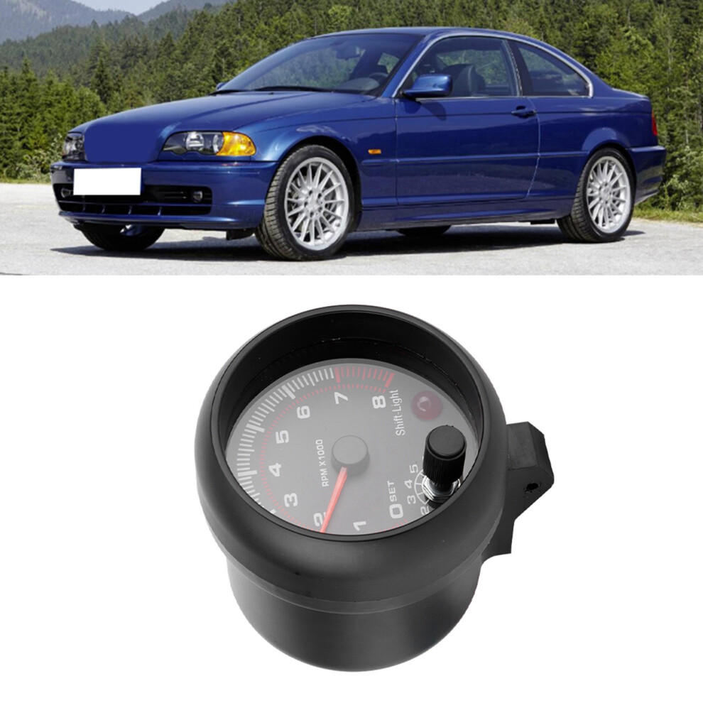 3.75In 0-8000 Rpm Car Tachometer 12V Universal Gauge Black 3321392368989