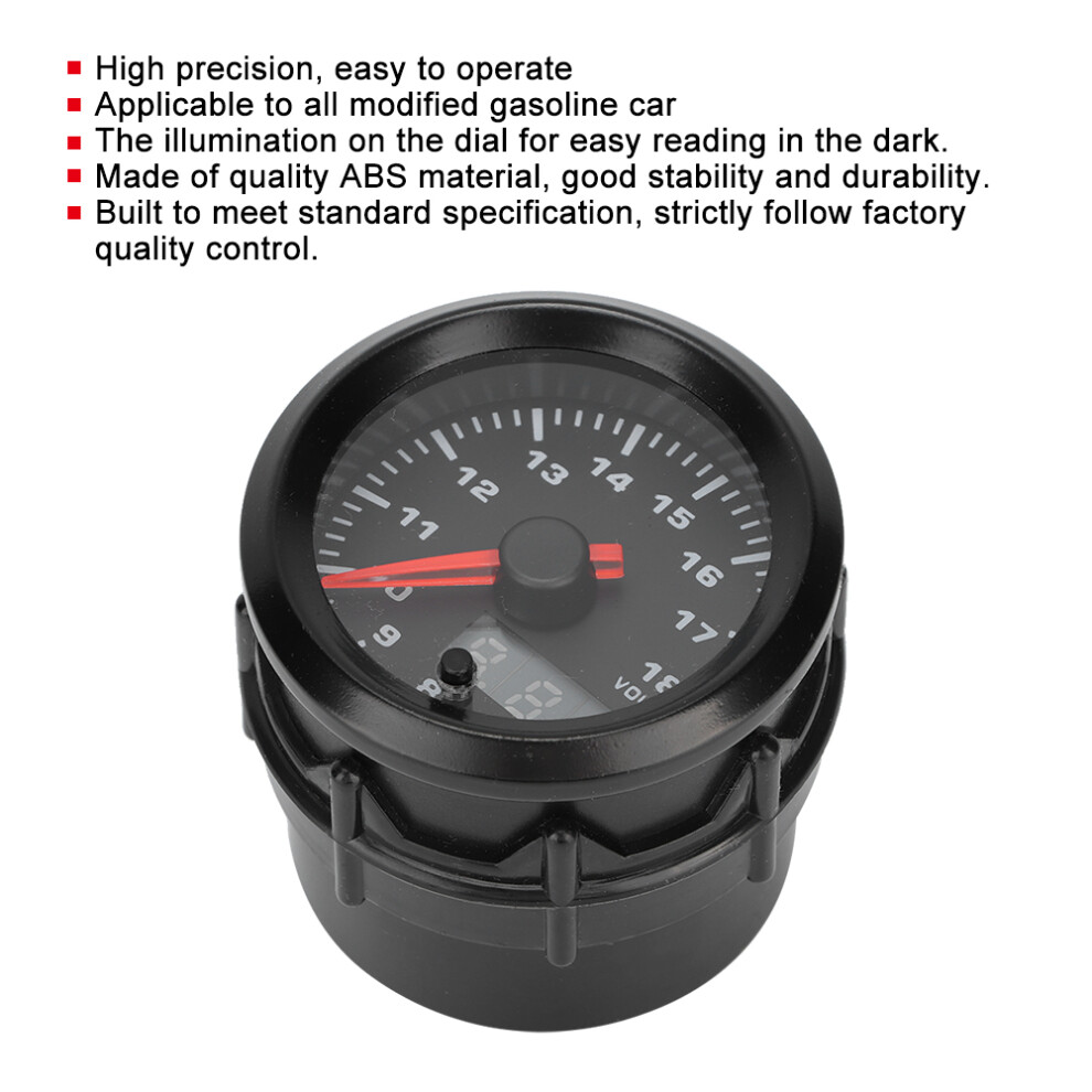 52Mm Car Voltmeter Digital Display With Stepper Motor, Black 4961392368931