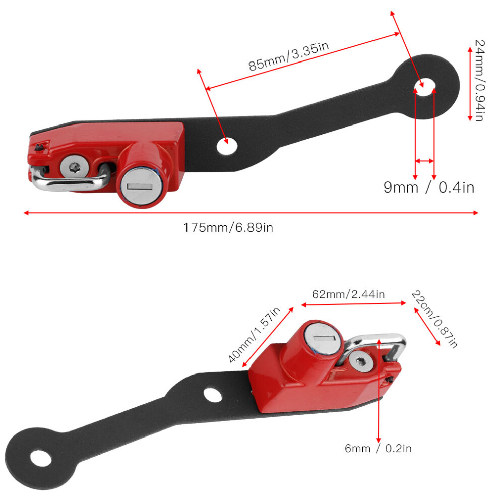 Aluminum Alloy Helmet Lock Mount For Yamaha Mt-07 Fz-07 Fj-07 Red 8401392650309