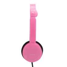 Faltbarer kabelgebundener Kinder-Kopfhörer mit Mikrofon, 3,5 mm, Pink, 27 mm Lautsprecher
