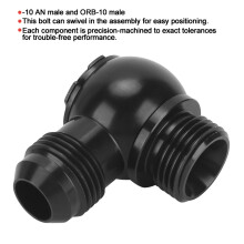 Aluminium 10AN AN-10 Car Adapter to ORB-10 7/8in UNF Bolt Black