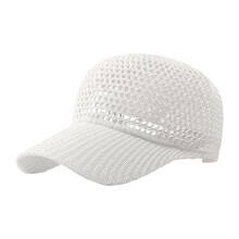 Unisex Hat with Hole Mesh Design Quick Dry Fabric-White