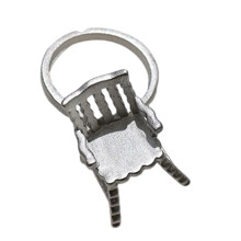 Elegant Chair Shaped Adjustable Ring Contemporary-silver