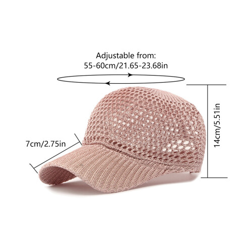 Lightweight Crocheted Hat Adjustable Fit Mesh Sun Hat for-Gray 2
