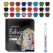 12/24 Colors Permanent Fabric Pens Set, Mediums Tip-24 colors