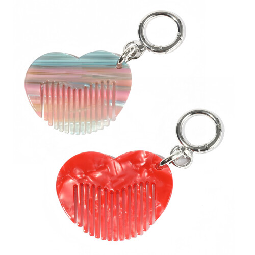 Chic Portable Hair Comb Keychain Accessory Great Gift For-Blue 1