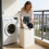 Extra Big Cotton Linen Clothes Storage Basket For-L Black 6