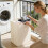 Extra Big Cotton Linen Clothes Storage Basket For-L Black 7