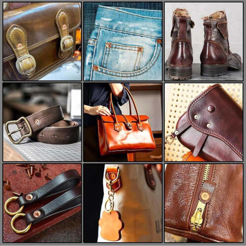 Professional Leather Studs 42Pcs Copper Rivets And-copper color 2
