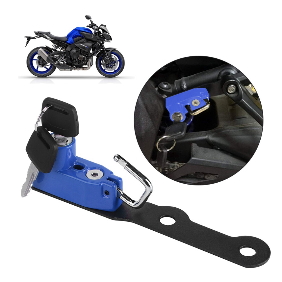 Aluminum Helmet Lock Mount For Yamaha Mt-10 Fz-10 2016 Blue 9381392371444