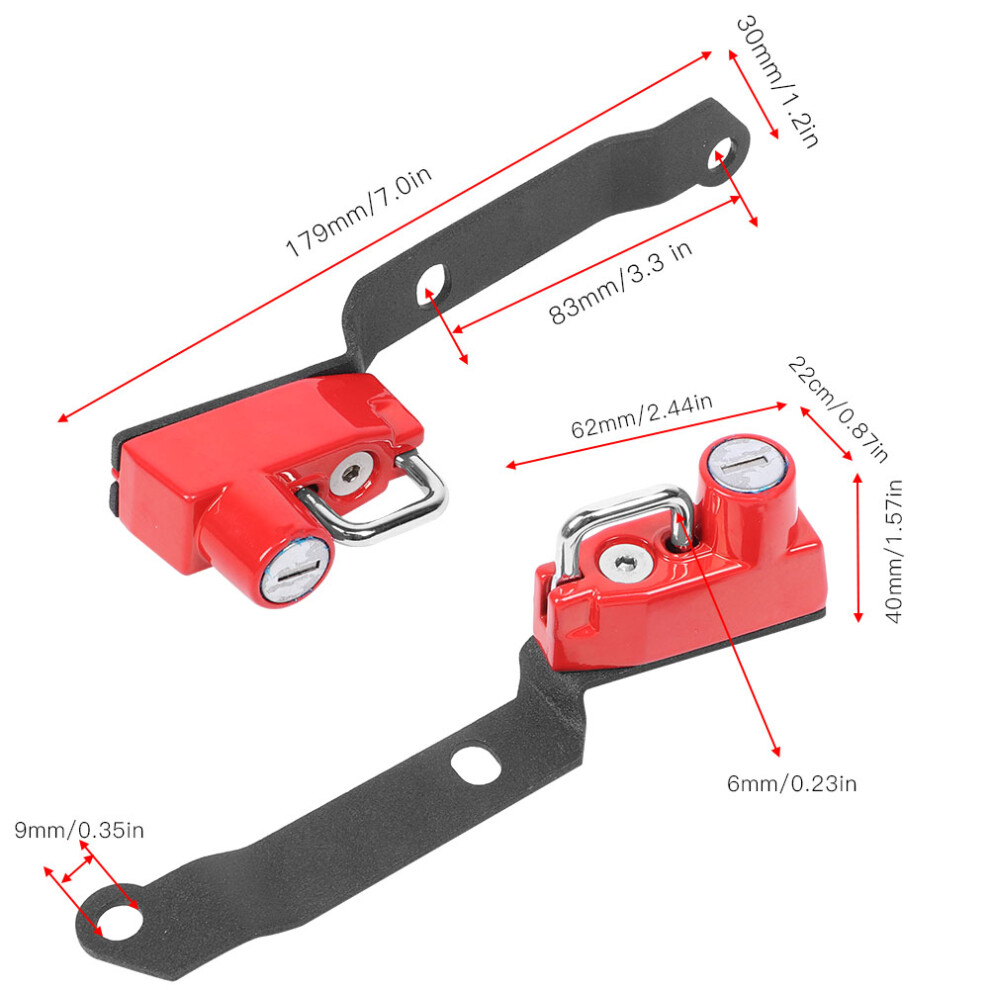 Aluminium Motorcycle Helmet Lock For Yamaha Mt25 Mt03 R25 R3 (Red) Red 6931392371581