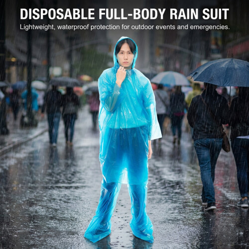 Waterproof Raincoat Set with Shoe Covers 2